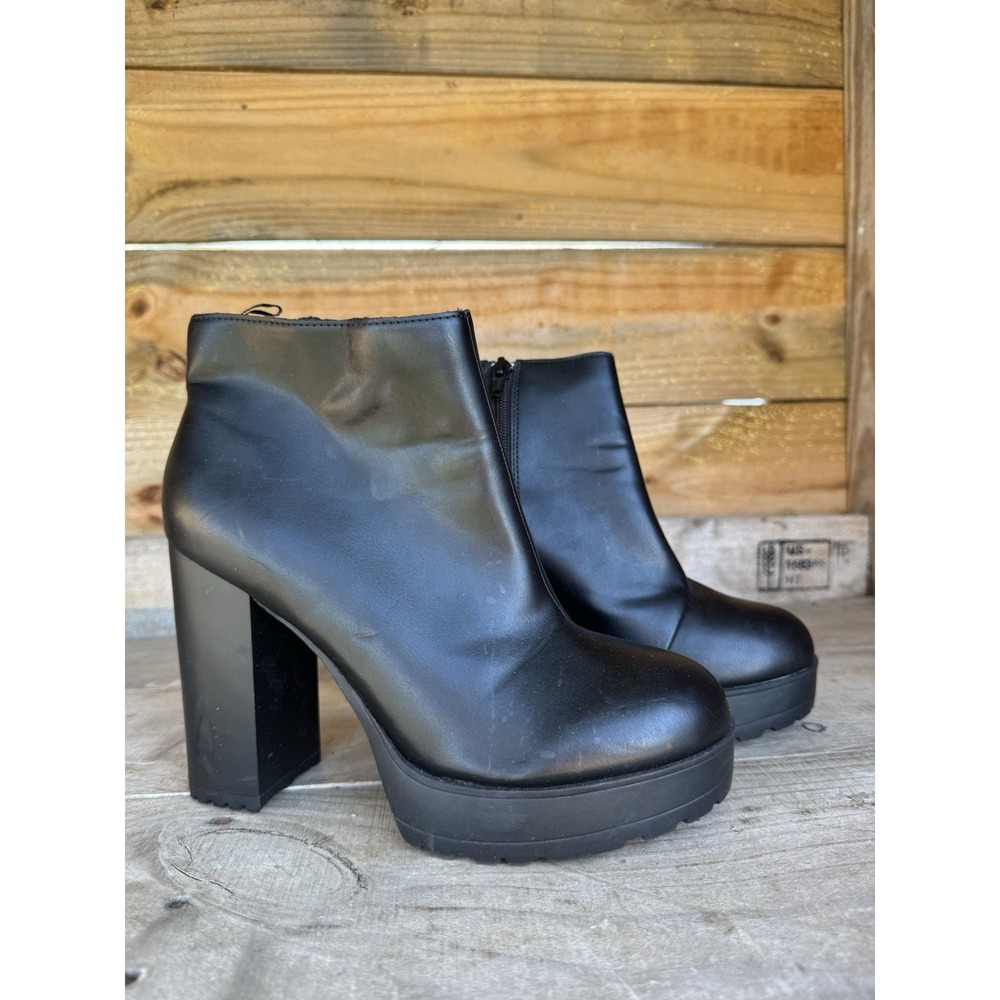 Divided By H&M Boots Womens 39 Ankle Booties Platform Heel 0699601 Black US 8‎
